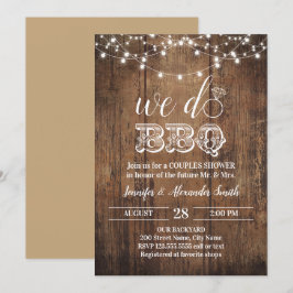 Rustikal machen wir GRILLEN Paare Dusche Einladung