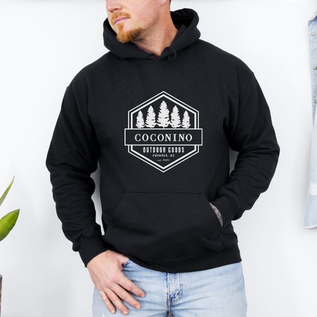 Rustikal Männlicher Wald Berge Outdoor Hoodie (Von Creator hochgeladen)