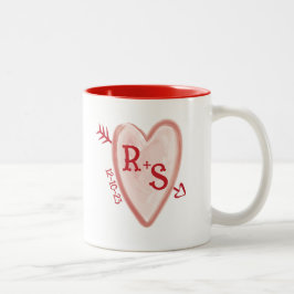rustikal Mit Monogramm Zweifarbige Tasse