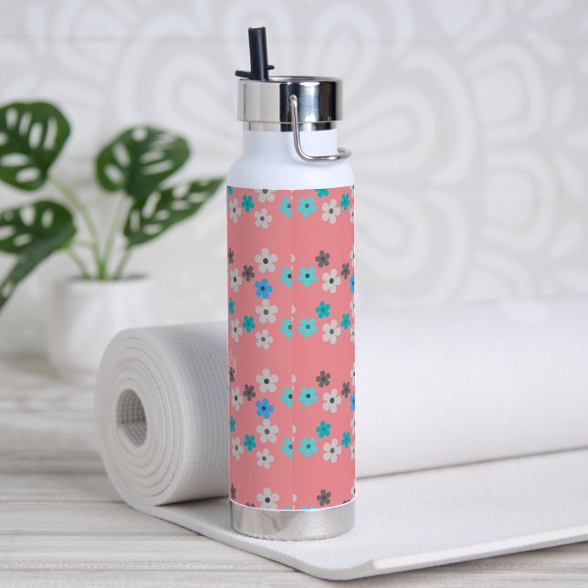 Rustikal, modern und blumenreich trinkflasche (Yoga)