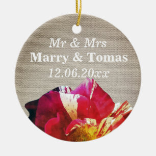 Rustikal Mr. & Mrs Save the Date Ornament