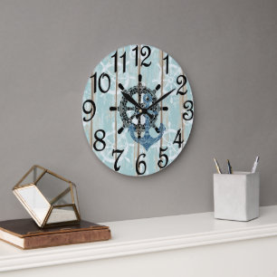 Rustikal Nautical  Große Wanduhr