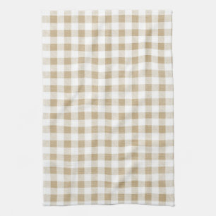 Rustikal neutral Beige Gingham Buffalo Kariert Geschirrtuch