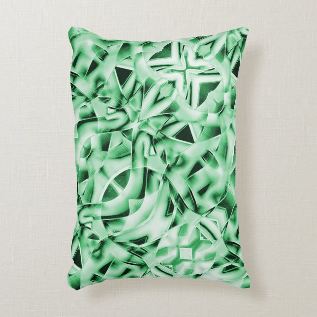 Rustikal oder nicht, weißgrüne, bizarre Schnittwun Dekokissen (Vorderseite(Vertikal))