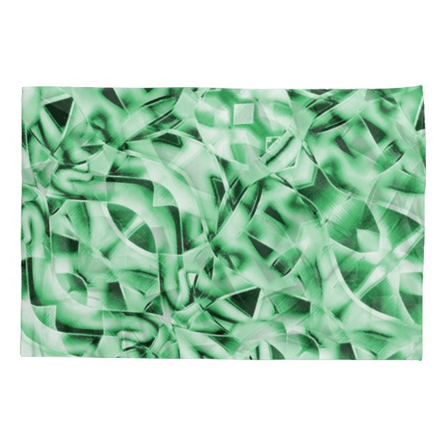 Rustikal oder nicht, weißgrüne, bizarre Schnittwun Kissenbezug (Rückseite-Links)