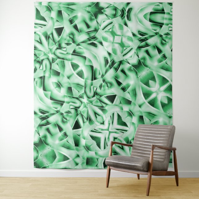 Rustikal oder nicht, weißgrüne, bizarre Schnittwun Wandteppich (Beispiel)