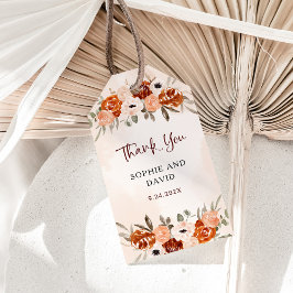 Rustikal Orange Boho | Wasserfarbenfrohe Hochzeit Geschenkanhänger