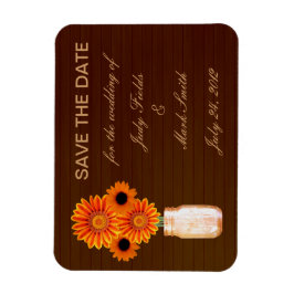 Rustikal Orange Mason Jar speichern das Date Magne Magnet