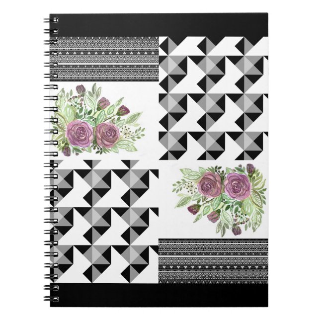 Rustikal, Patchwork, Rose Notizblock (Vorderseite)