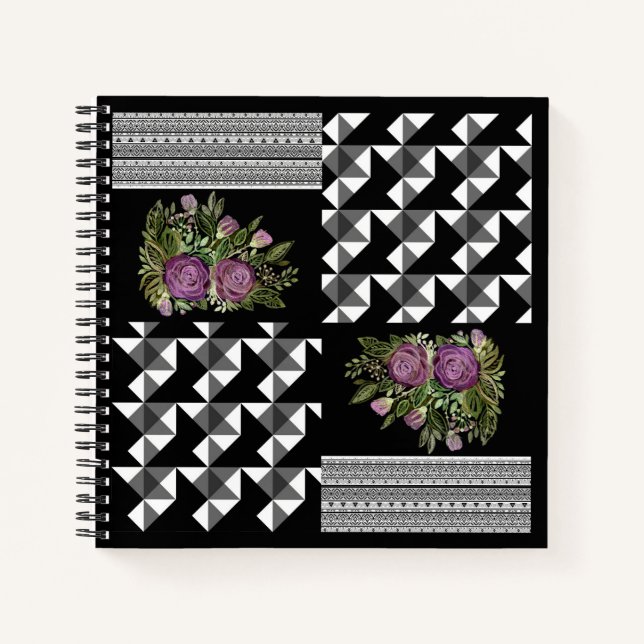 Rustikal, Patchwork, Rose Notizbuch (Vorderseite)