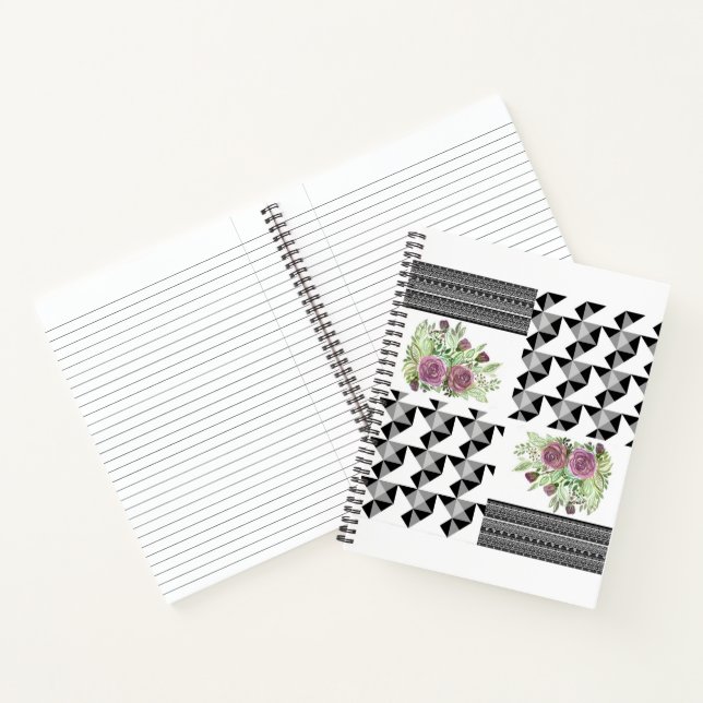 Rustikal, Patchwork, Rose Notizbuch (Innenseite)