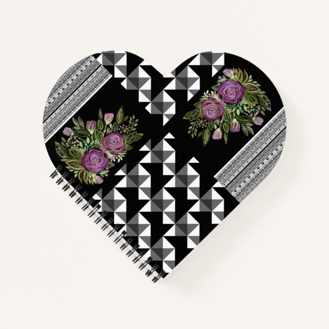 Rustikal, Patchwork, Rose Notizbuch (Vorderseite)