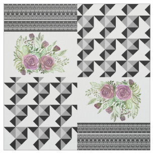 Rustikal, Patchwork, Rose Stoff