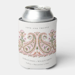 Rustikal Pink Green Floral Paisley Motif Wedding Dosenkühler