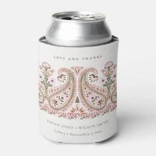 Rustikal Pink Green Floral Paisley Motif Wedding Dosenkühler