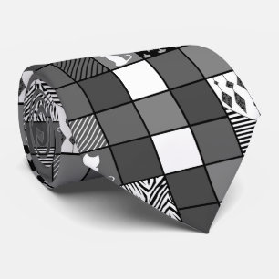 Rustikal, populär, schwarz und weiß, Patchwork, Si Krawatte