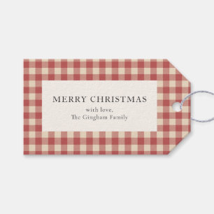 Rustikal Red Gingham Moderne Weihnachten Geschenkanhänger