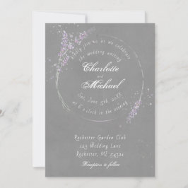 Rustikal romantische Aquarelllavender Blume Hochze Einladung