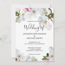 Rustikal rosa Aquarell Blume Einladung