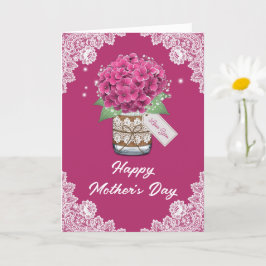 Rustikal rosa, bläserne Muttertagskarte Karte