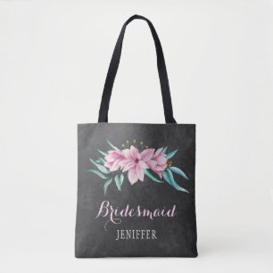 Rustikal rosa Blume Tafel Brauerei Brautjungfrau Tasche