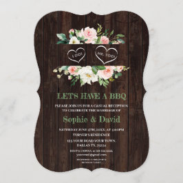 Rustikal rosa Blumengestelle Stall I DO GRILLEN Einladung