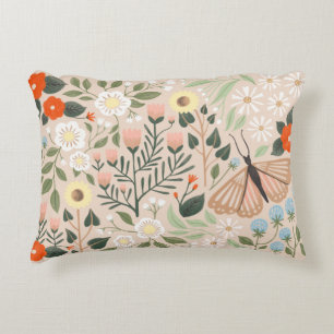 Rustikal rosa braun Boho-Chic Floral Butterfly Kun Dekokissen