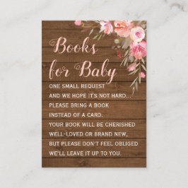 Rustikal rosa Bücher für Baby Request Girl Dusche Begleitkarte