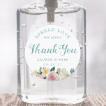Rustikal rosa Gastgeschenk Hochzeit Hand Sanitäter Runder Aufkleber<br><div class="desc">Der Brautparty-/Hochzeitsegler-Handanitisierer bevorzugt Etiketten/Aufkleber mit "gespreizter Liebe nicht Keime" und rosafarbenem Rosenbraut.</div>