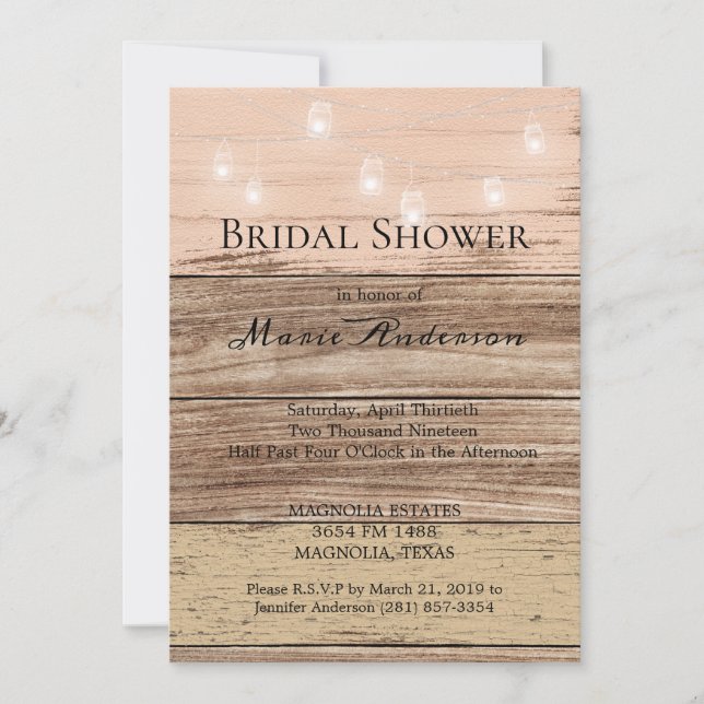 Rustikal rosa Holz und Lanterns Dusche (Vorderseite)