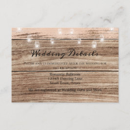 Rustikal rosa Holz und Laternen Begleitkarte