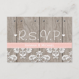 Rustikal rosa Hydrangea Wedding RSVP Response Card