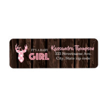 Rustikal rosa Kariertes Hirsch Es ist ein Mädchena