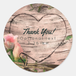 Rustikal rosa Rosen & Reben Weiße Birne Gefallen Runder Aufkleber