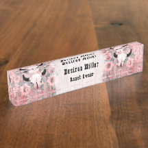 Rustikal rosa Western Bull Skull Sonnenblumen auf 