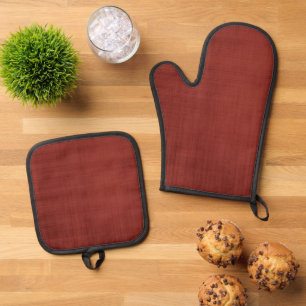 Rustikal Rot Ofenhandschuh & Topflappen-Set