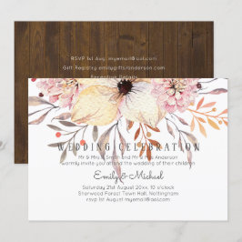 Rustikal rot Rosa Blumenstuhl Budget Hochzeit Inv Einladung