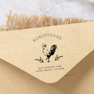 Rustikal   Rücksendeadresse von Familiennamen Permastempel