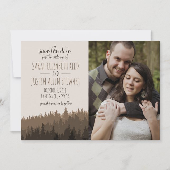 Rustikal Save the Date für eine Hochzeit (Vorderseite)