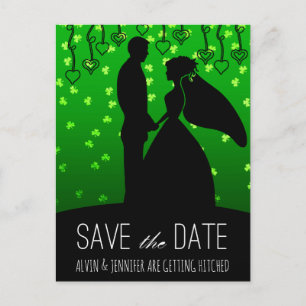 Rustikal Save the Date Irish Wedding Clover Ankündigungspostkarte