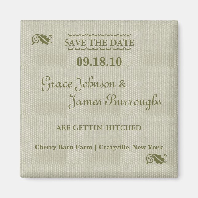 rustikal Save the Date Magnet (Vorne)