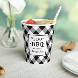 Rustikal Schwarzes I Do BBQ Benutzerdefiniertes Ho Pappbecher