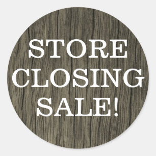 Rustikal "STORE CLOSING SALE"! Runder Aufkleber