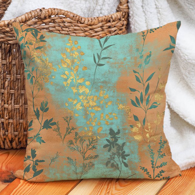 Rustikal Südwestboho Chic Terracotta Türkis Kissen (Rustic Southwestern Boho Chic Terracotta Turquoise Throw Pillow)