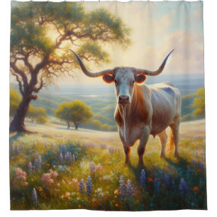 Rustikal, texas langweilig im Feld Duschvorhang