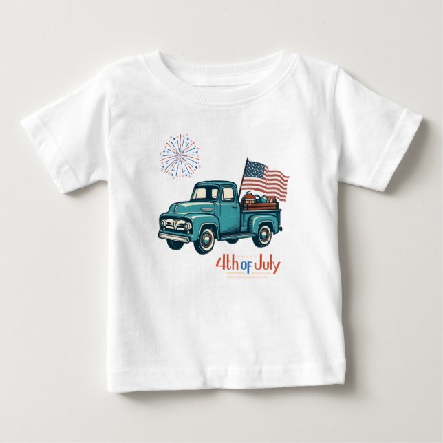 Rustikal/Vintag 4. Juli Baby T-shirt (Vorderseite)