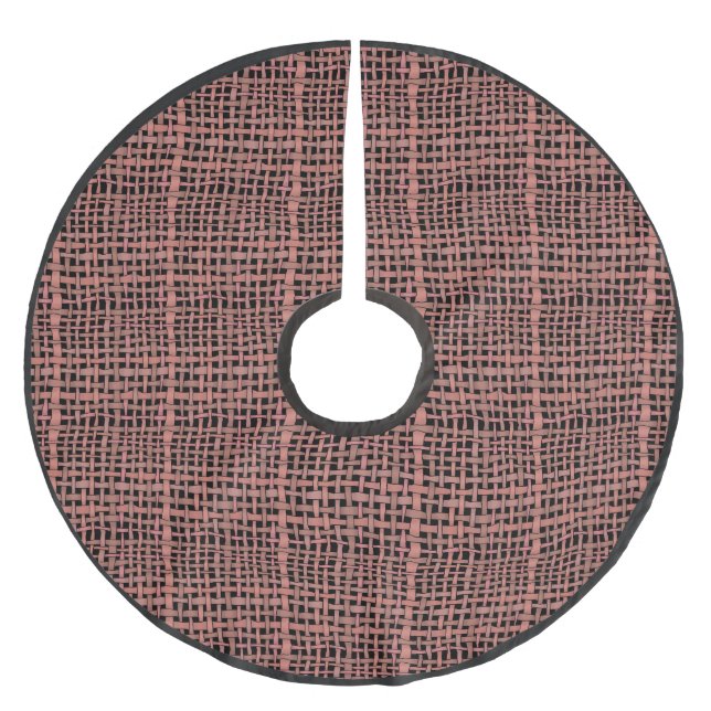 Rustikal-Wölfe-Rough-Burlap-Pinkel Polyester Weihnachtsbaumdecke (Vorderseite)
