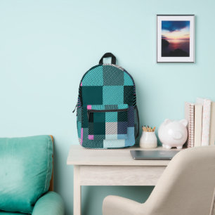 Rustikal zeitgenössisch Kariert Bedruckter Rucksack