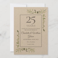 Rustikale 25. Silver Wedding Jubiläumsgrün