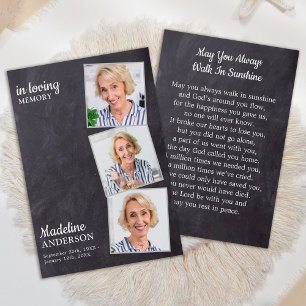 Rustikale 3-Foto-Gedenkkarte